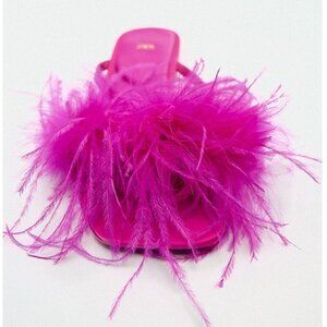 NWOT Zara fuchsia feather sandals, EU 39